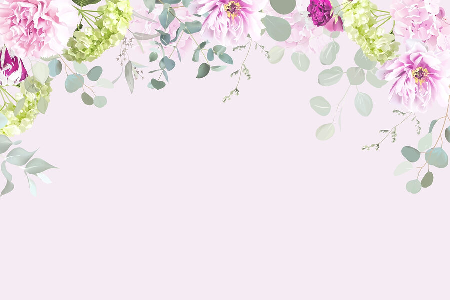 Groupe de fleurs et de feuilles