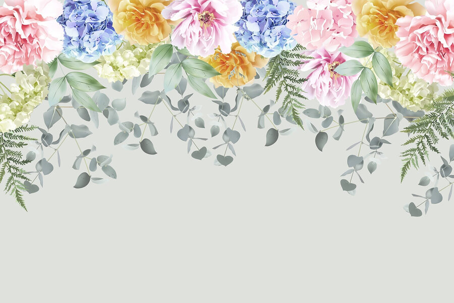 Groupe de fleurs et de feuilles Groupe de fleurs et de feuilles