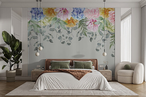 Groupe de fleurs et de feuilles Groupe de fleurs et de feuilles