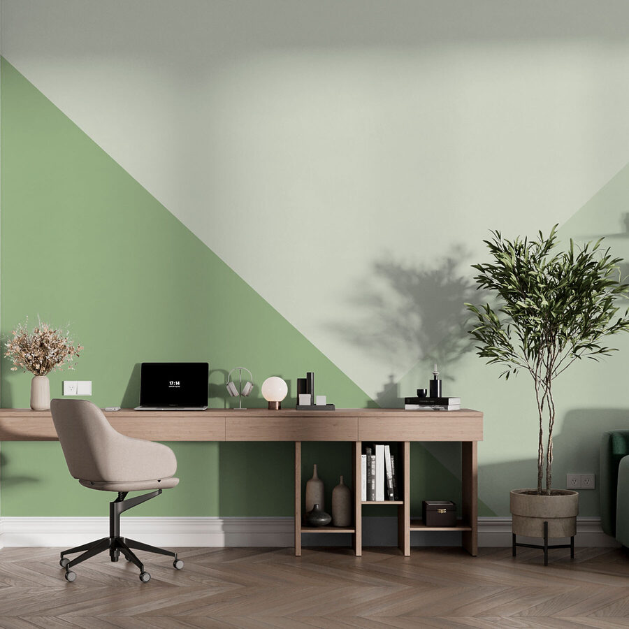 Papier peint Triangle vert et blanc – Image 2