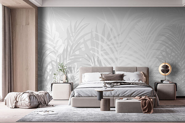 Fond gris et blanc avec des feuilles Fond gris et blanc avec des feuilles