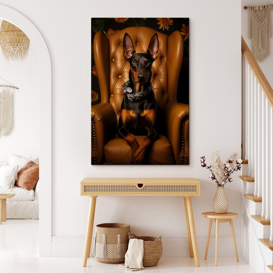 Chien assis sur une chaise Chien assis sur une chaise