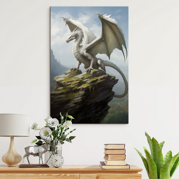 Dragon blanc sur un rocher Dragon blanc sur un rocher