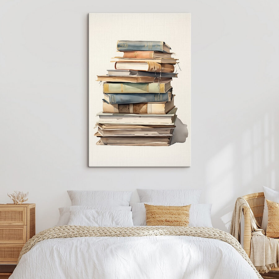 Aquarelle d'une pile de livres Aquarelle d'une pile de livres