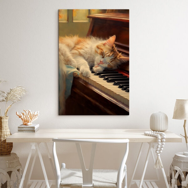 Chat dormant sur un piano Chat dormant sur un piano