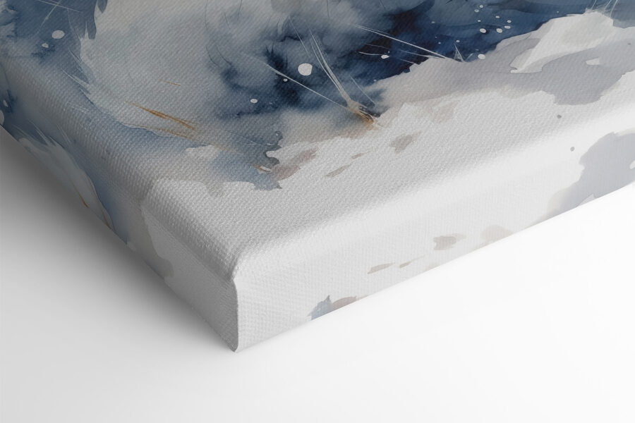 Aquarelle d'un renard couché dans la neige