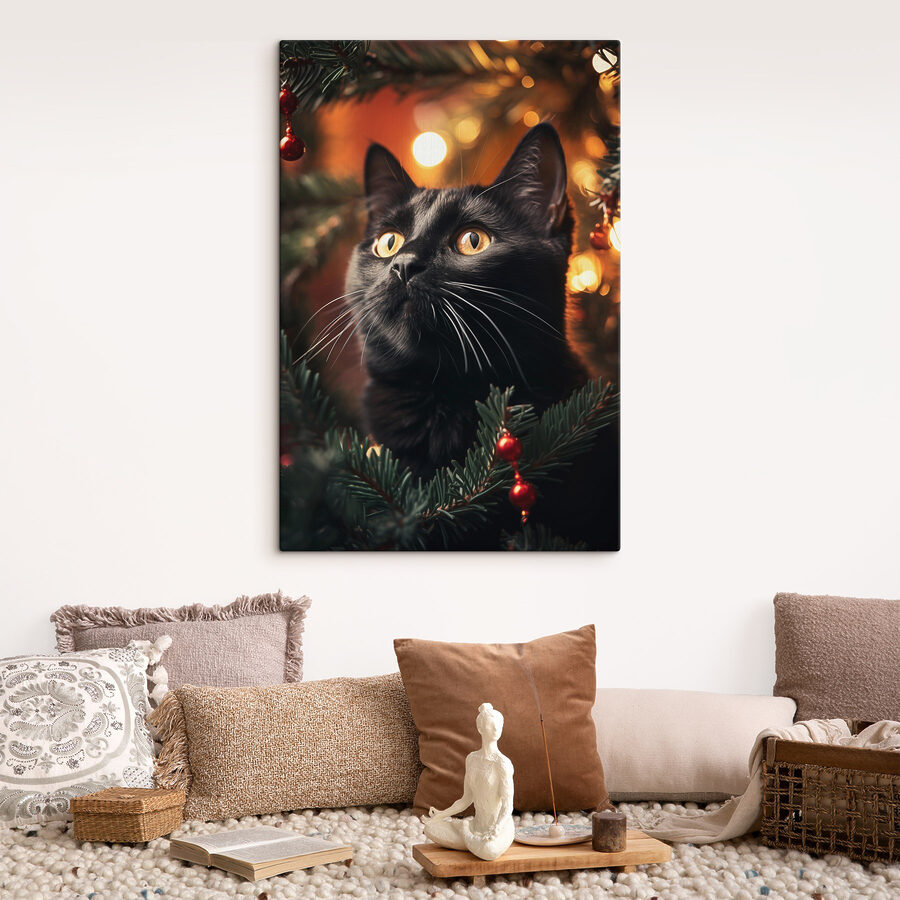 Chat noir aux yeux jaunes