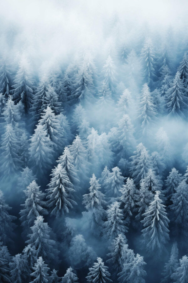 Groupe d'arbres recouverts de neige Groupe d'arbres recouverts de neige
