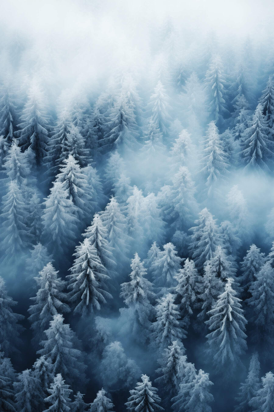 Groupe d'arbres recouverts de neige