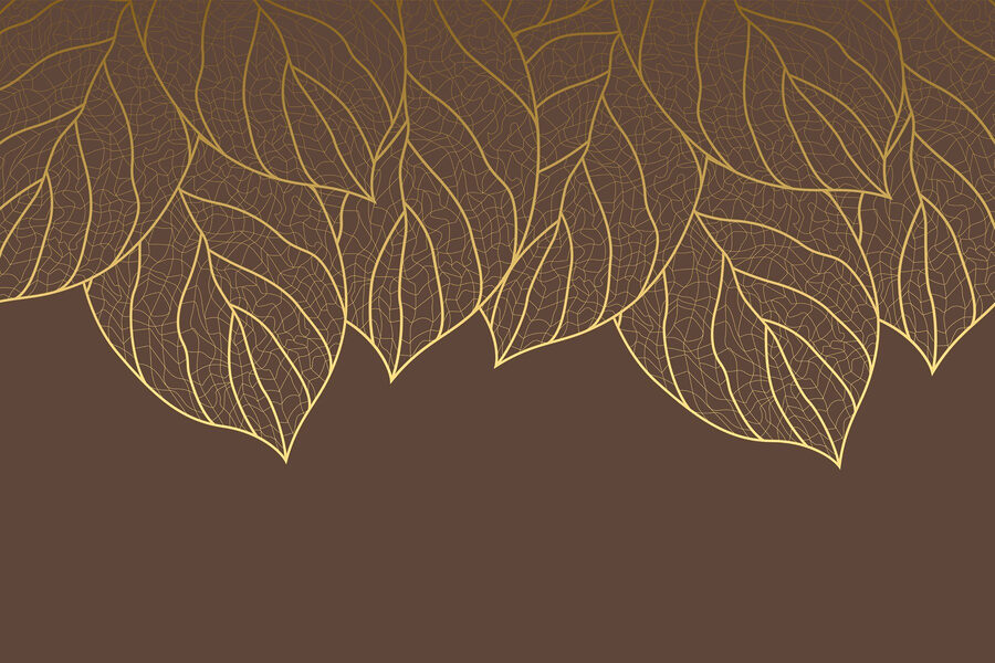 Groupe de feuilles sur fond brun Groupe de feuilles sur fond brun