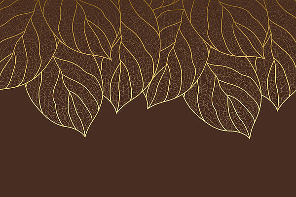 Groupe de feuilles sur fond brun Groupe de feuilles sur fond brun
