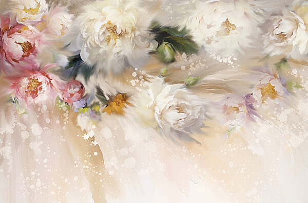 Peinture de fleurs sur fond blanc Peinture de fleurs sur fond blanc