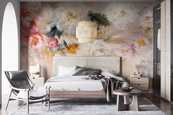Peinture de fleurs sur fond blanc Peinture de fleurs sur fond blanc