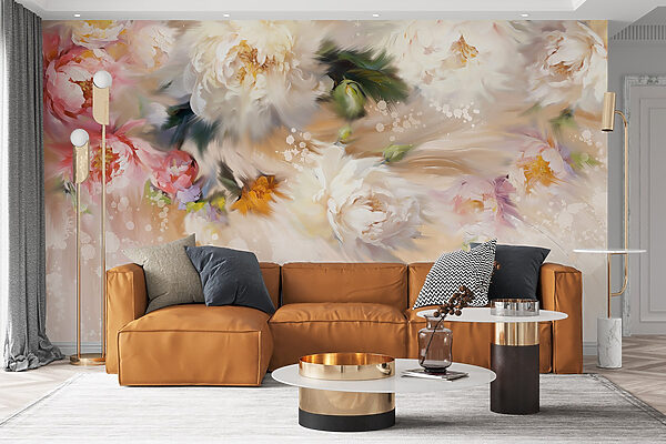 Peinture de fleurs sur fond blanc Peinture de fleurs sur fond blanc