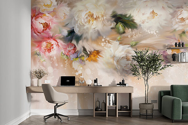 Peinture de fleurs sur fond blanc Peinture de fleurs sur fond blanc