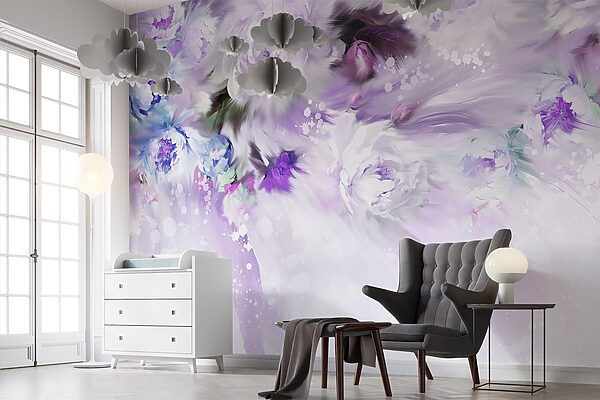Peinture de fleurs et de plumes Peinture de fleurs et de plumes