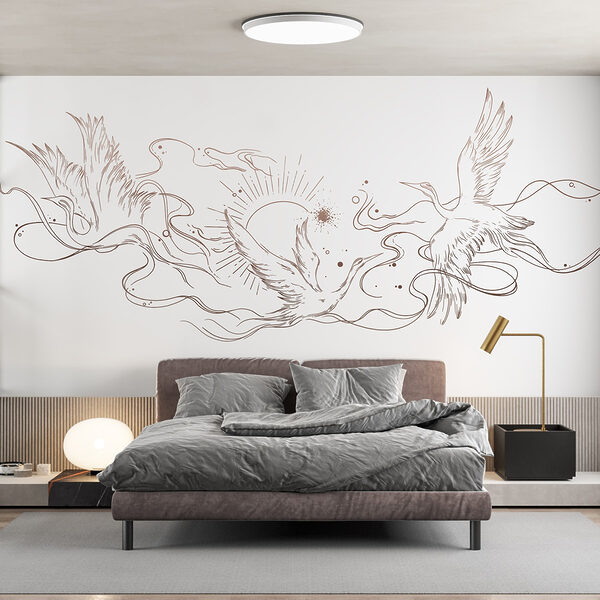 Dessin d'oiseaux et de soleil Dessin d'oiseaux et de soleil