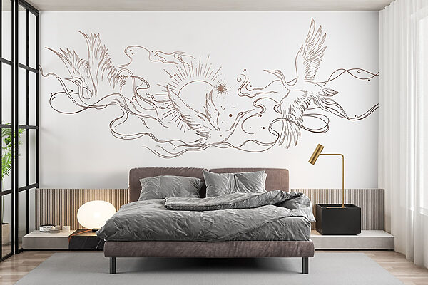 Dessin d'oiseaux et de soleil Dessin d'oiseaux et de soleil