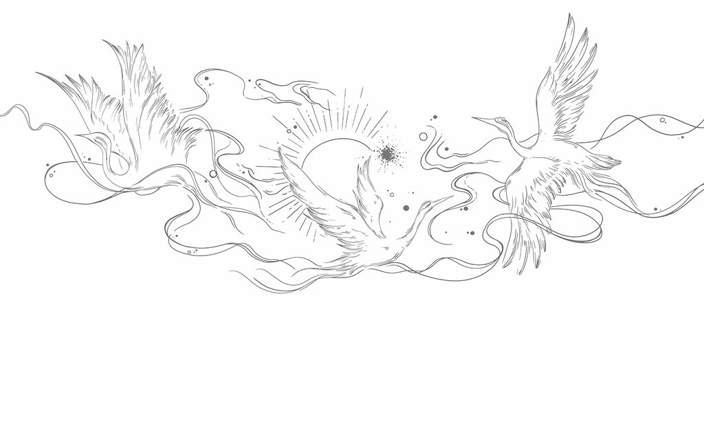 Dessin d'oiseaux et de soleil Dessin d'oiseaux et de soleil