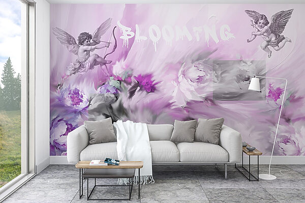 Peinture d'anges et de fleurs Peinture d'anges et de fleurs