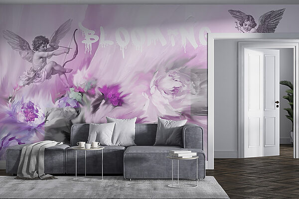Peinture d'anges et de fleurs Peinture d'anges et de fleurs
