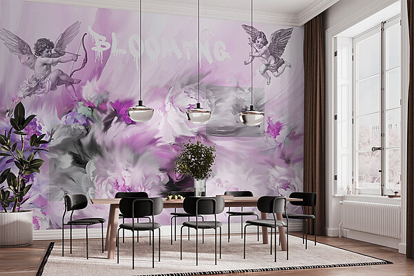 Peinture d'anges et de fleurs Peinture d'anges et de fleurs