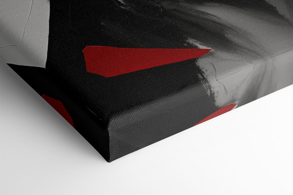 Red lips amidst abstract design Red lips amidst abstract design