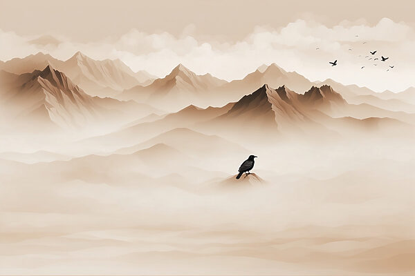 Oiseau au sommet d'une montagne Oiseau au sommet d'une montagne