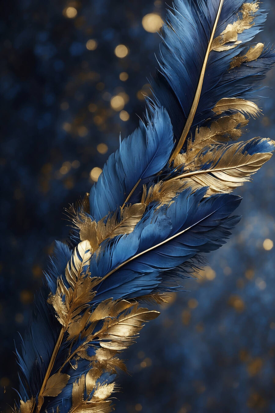 Plumes vibrantes sur fond sombre