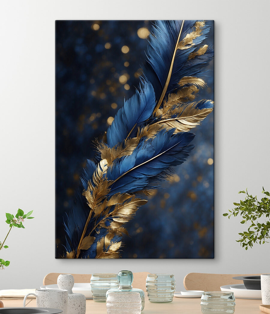 Plumes vibrantes sur fond sombre