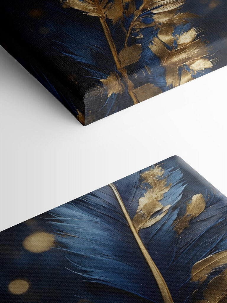 Vibrant feathers against a dark backdrop