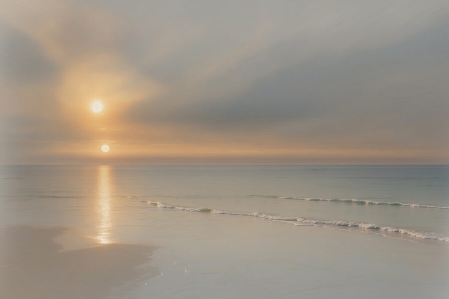 Coucher de soleil sur une plage