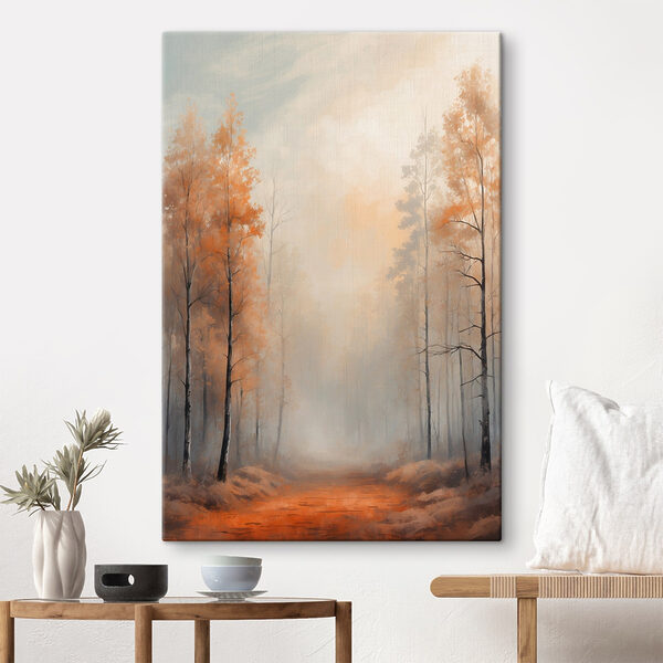 Forêt brumeuse avec des arbres Forêt brumeuse avec des arbres