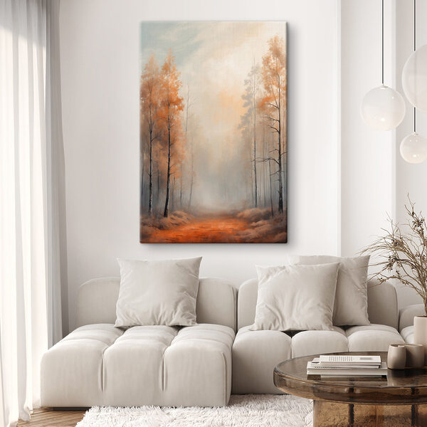 Forêt brumeuse avec des arbres Forêt brumeuse avec des arbres