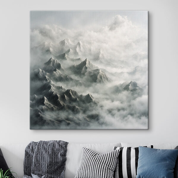 Chaîne de montagnes avec nuages Chaîne de montagnes avec nuages