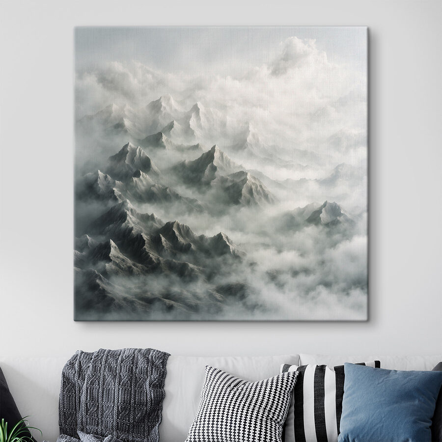 Chaîne de montagnes avec nuages