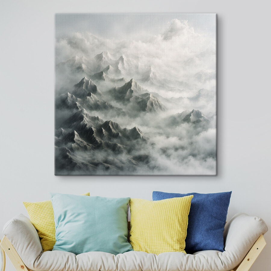 Chaîne de montagnes avec nuages