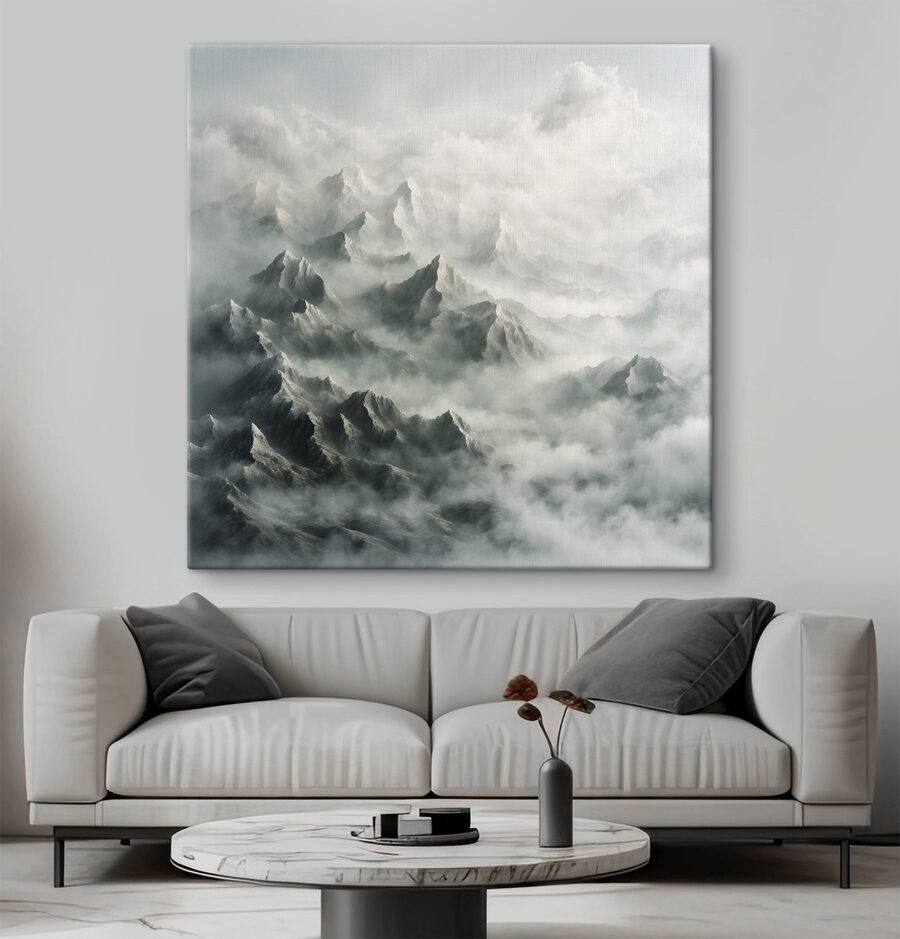 Chaîne de montagnes avec nuages