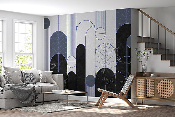 Mur à motifs noirs et blancs Mur à motifs noirs et blancs