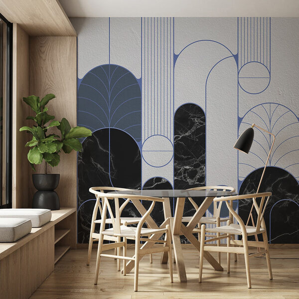 Mur à motifs noirs et blancs Mur à motifs noirs et blancs
