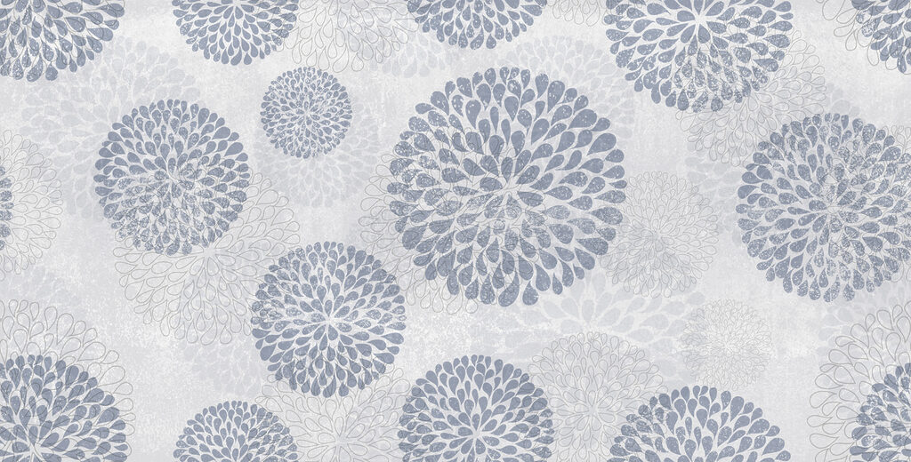 Papier peint avec des cercles et des fleurs Papier peint avec des cercles et des fleurs