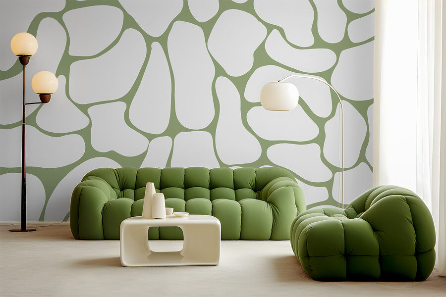 Motif blanc et vert