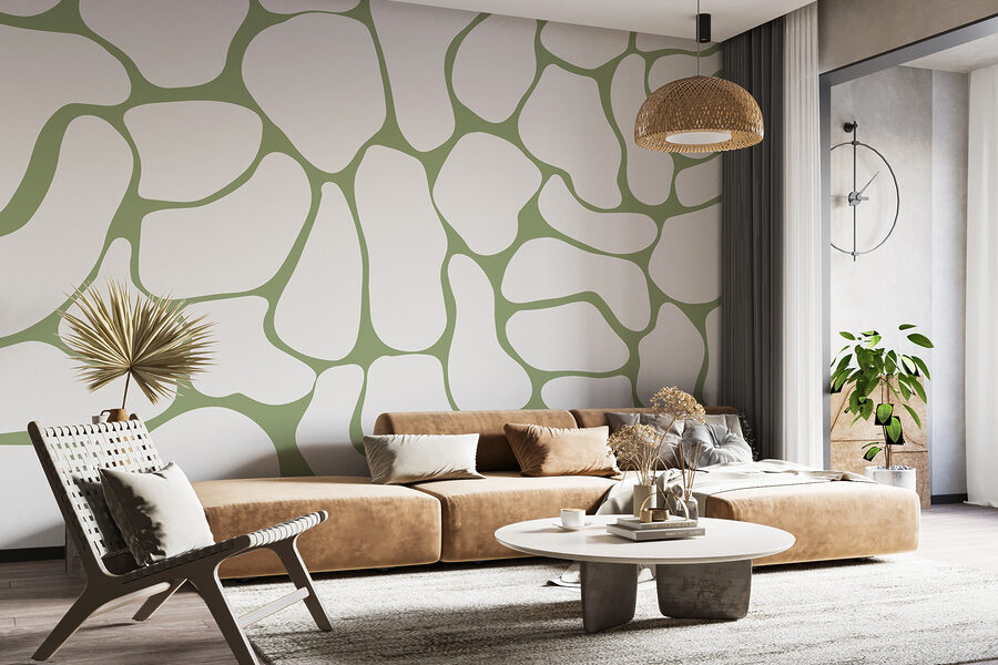 Motif blanc et vert
