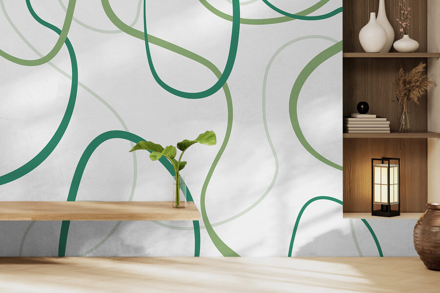 Motif vert et blanc