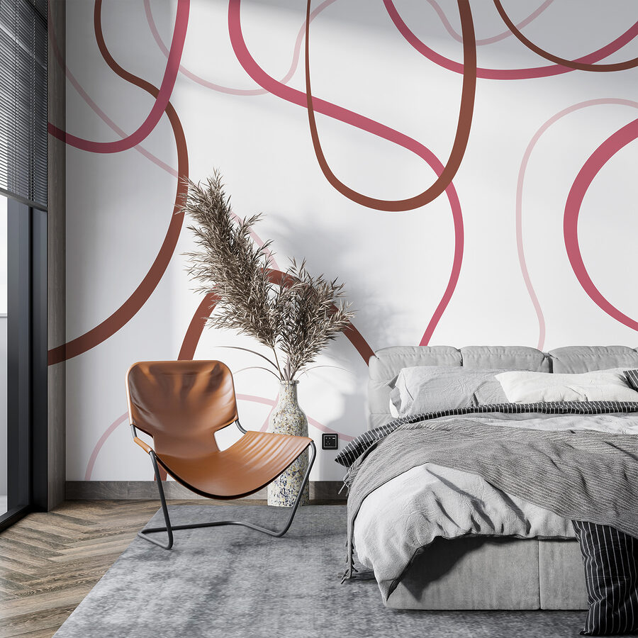 Motif de lignes brunes et roses