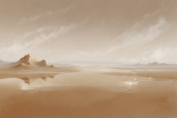 Désert de sable avec des montagnes au loin Désert de sable avec des montagnes au loin