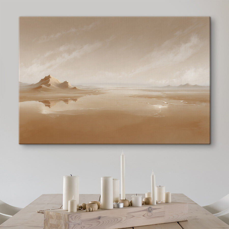 Désert de sable avec des montagnes au loin