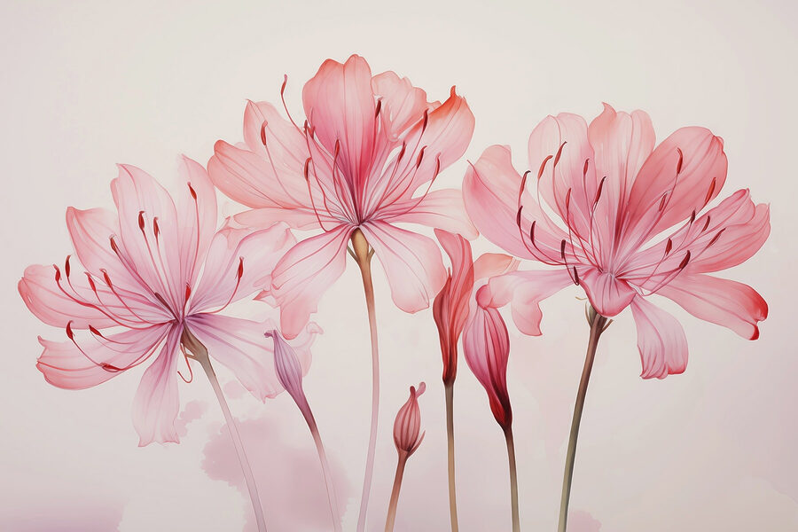 Groupe de fleurs roses