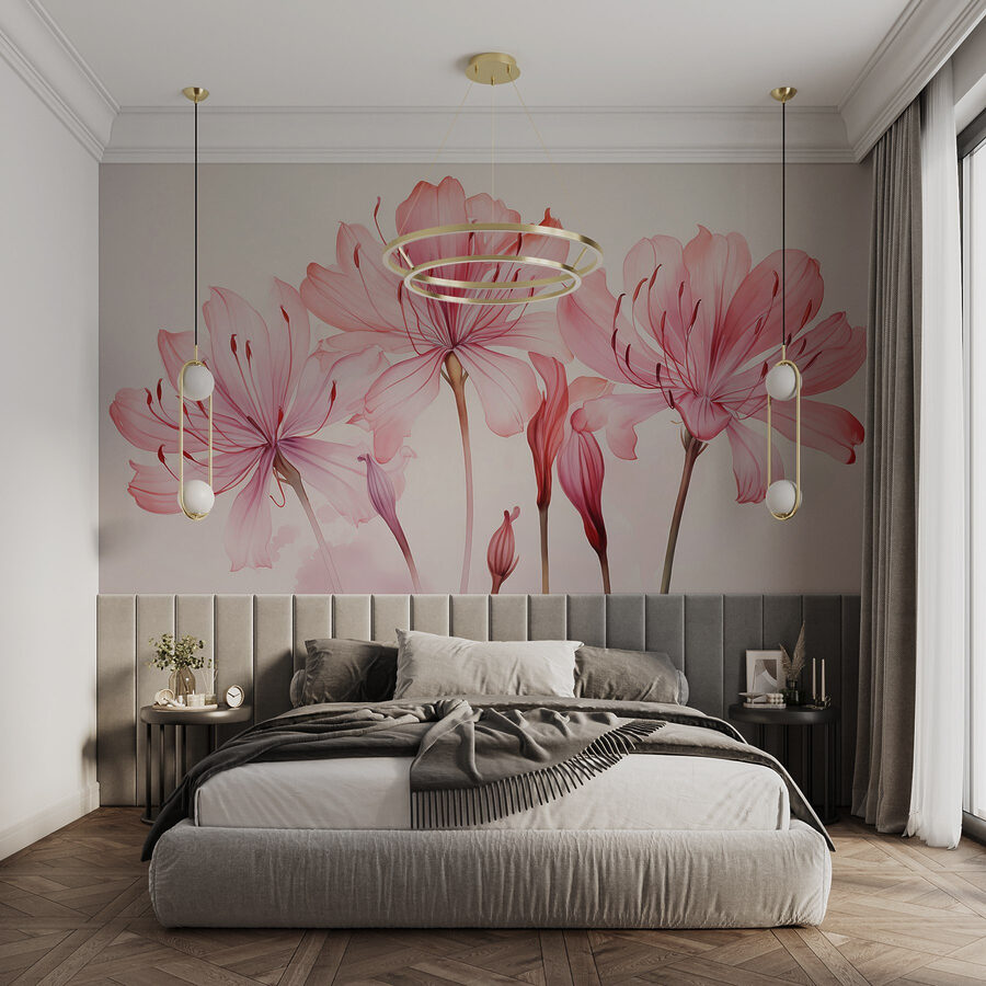 Groupe de fleurs roses