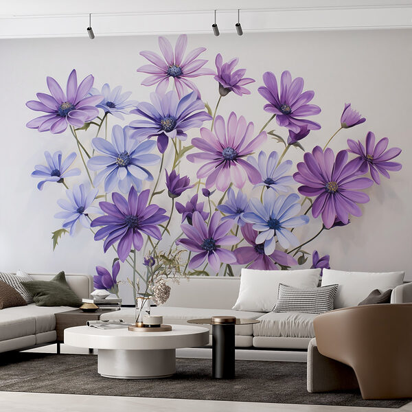 Groupe de fleurs violettes et bleues Groupe de fleurs violettes et bleues